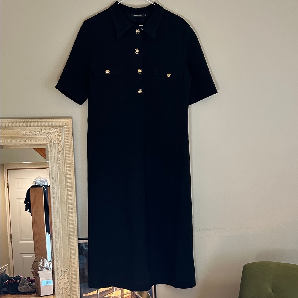 Editions de Robes Black Dress Button-Down Size 12